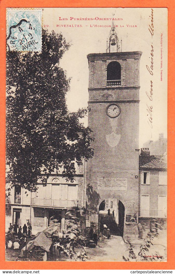 12275 / ⭐ RIVESALTES (66) L'Horloge De La Ville 1904 à GARIDOU Port-Vendres LABOUCHE JANSOU  Pyrénées Orientales - Rivesaltes