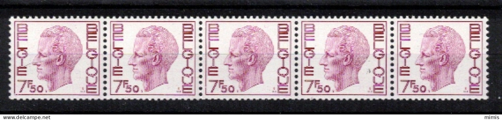 BELGIQUE   1982   R72  Bande De 5  N° 575 ** Sans Charnière - Coil Stamps