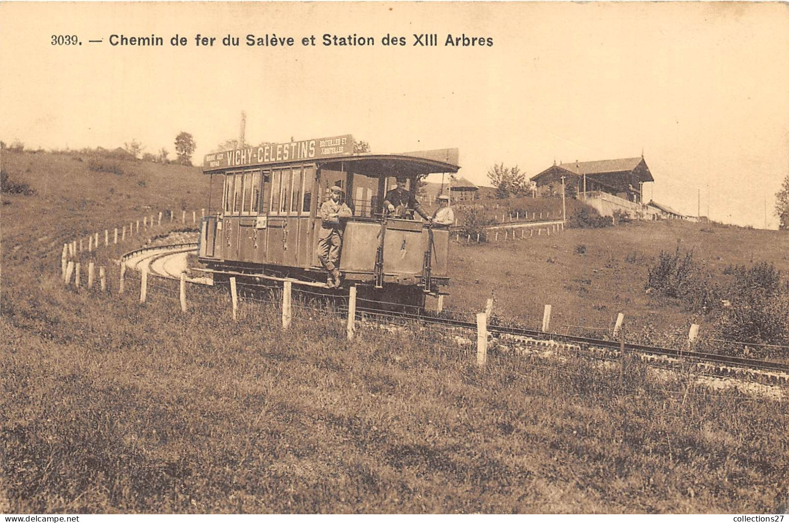 74-COLLONGES-SUR-SALEVE- CHEMIN DE FER DU SALEVE ET STATION DES XIII ARBRES - Autres & Non Classés