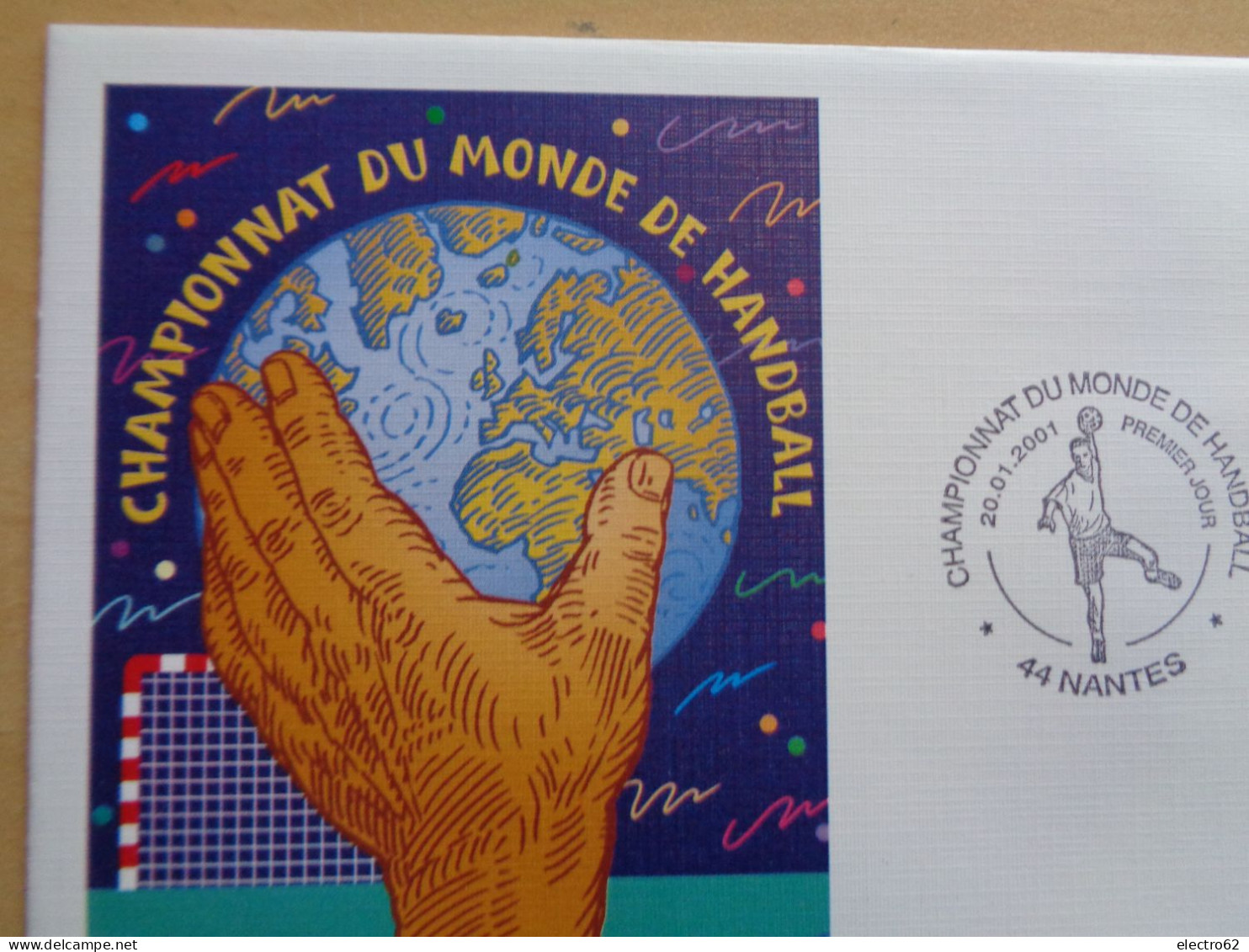 France FDC Handball Nantes Balonmano Hand-ball Handbal Palla A Mano 2001 Championnat Du Monde - Pallamano