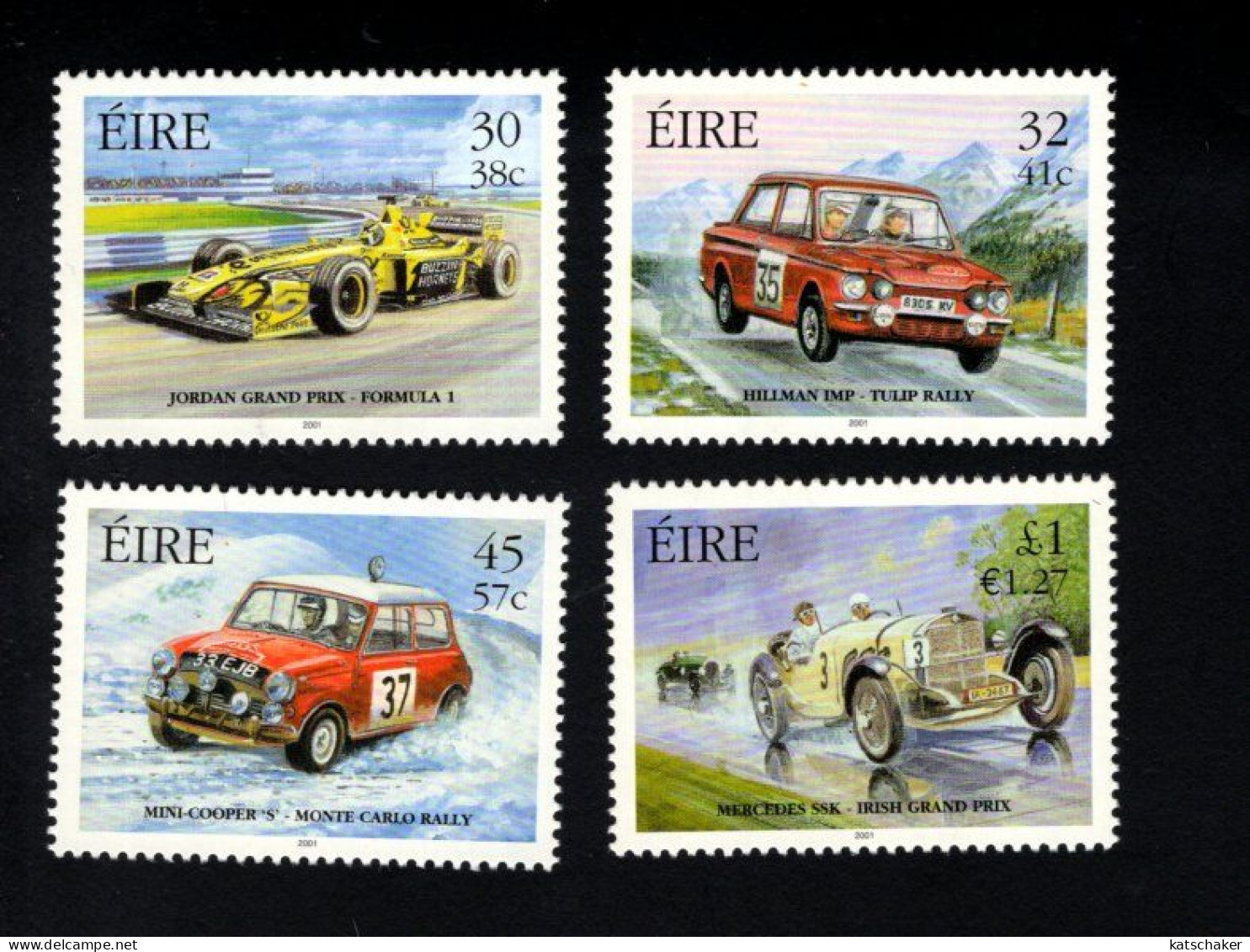 1985229019 2001 SCOTT 1296 1299 (**) POSTFRIS MINT NEVER HINGED - SPORT - RACE CARS - Nuovi