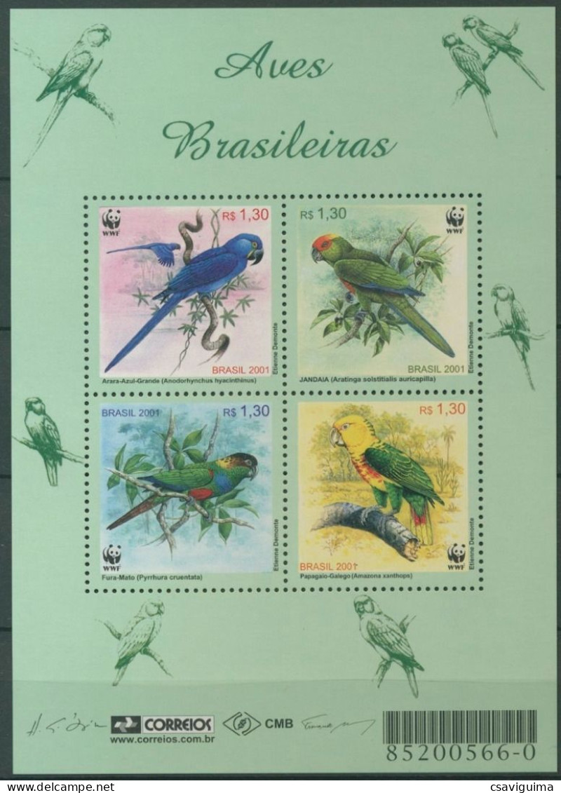 Brasil (Brazil) - 2001 - Parrots - Yv 2685/88 - Papagayos