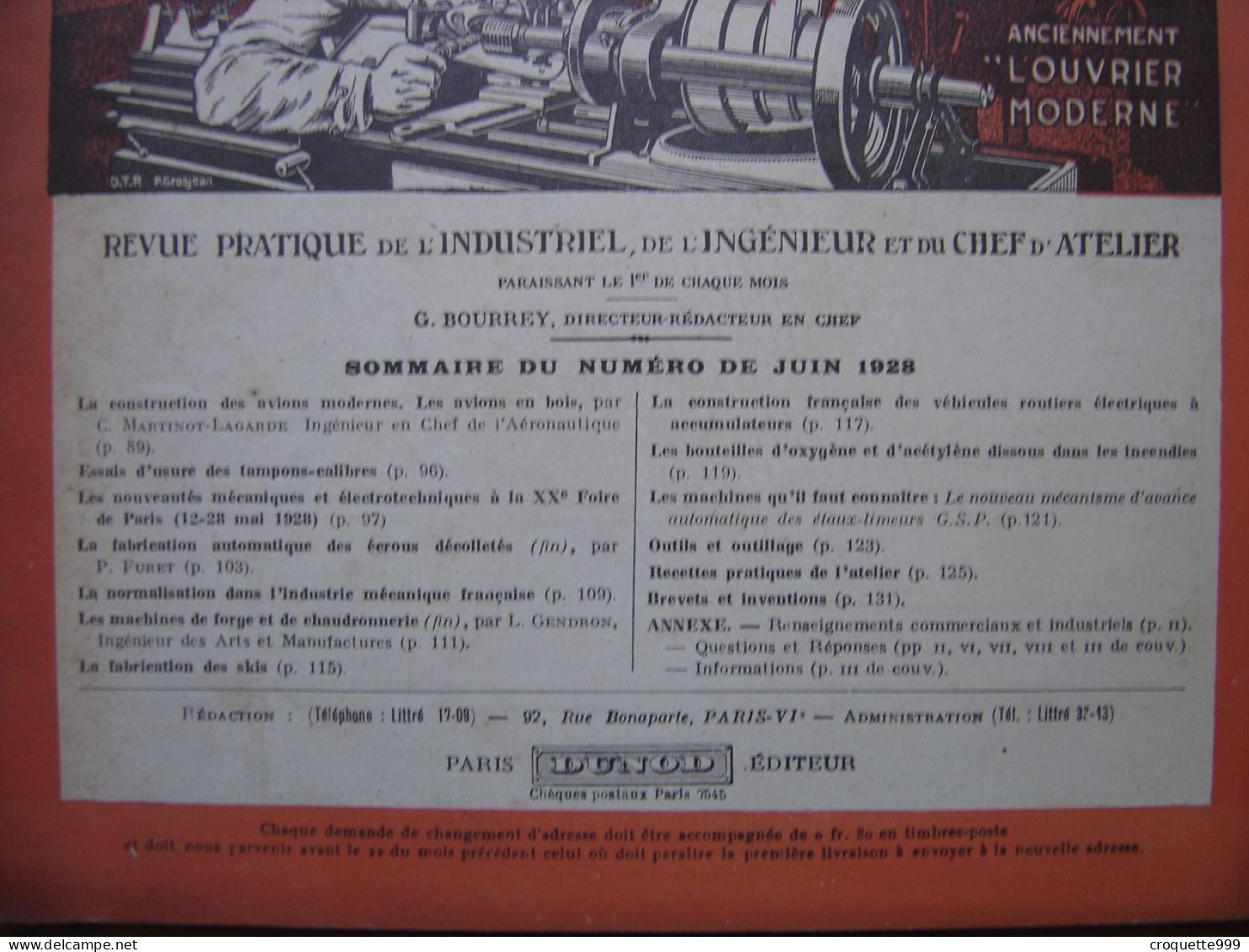 1928 Revue 3 Pratique Des Industries Mecaniques INGENIEUR CONTREMAITRE OUVRIER - Knutselen / Techniek