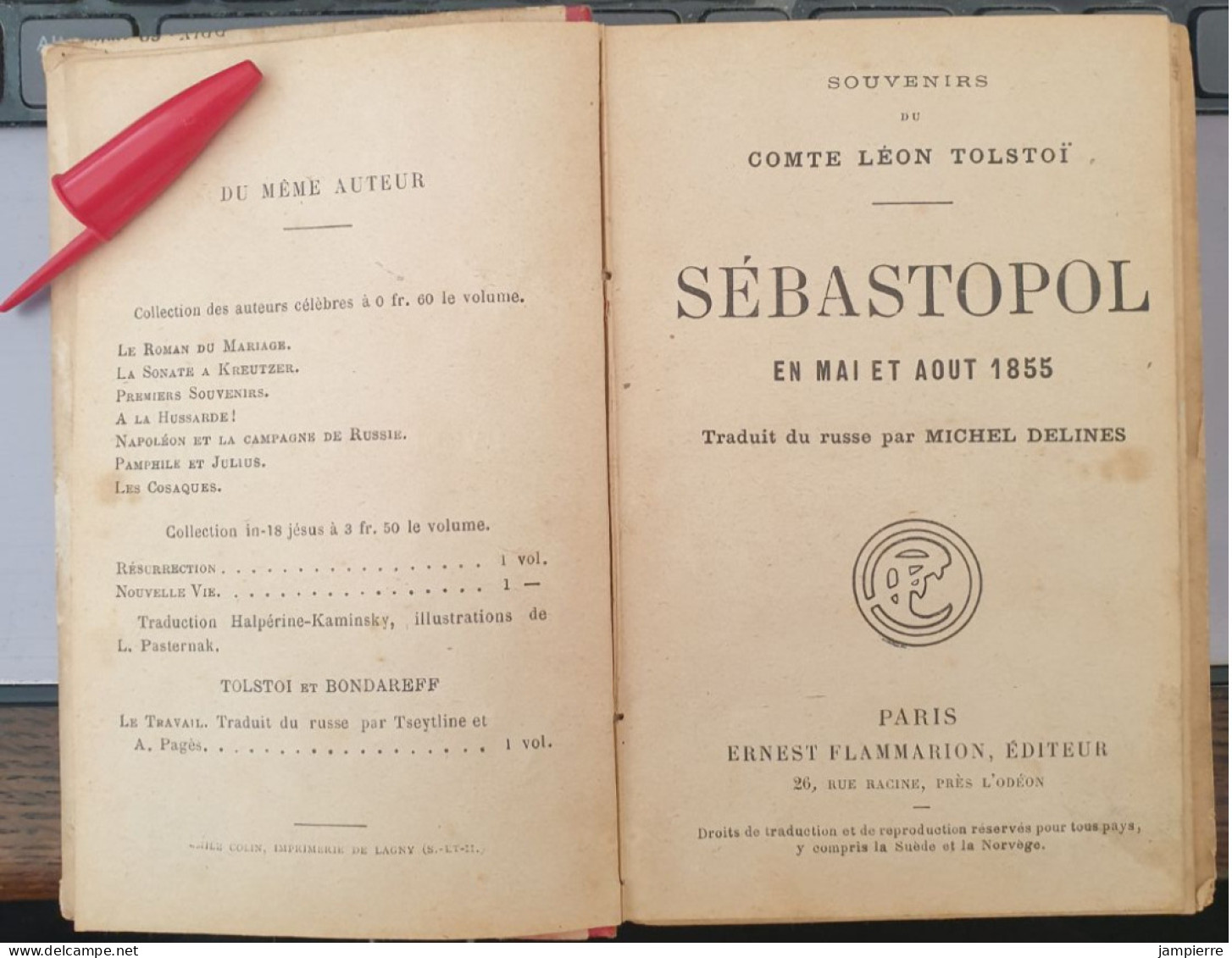 Sébastopol En Mai Et Août 1855 - Comte Léon Tolstoi - Souvenirs - Edition Flammarion, Circa 1900 - 1801-1900