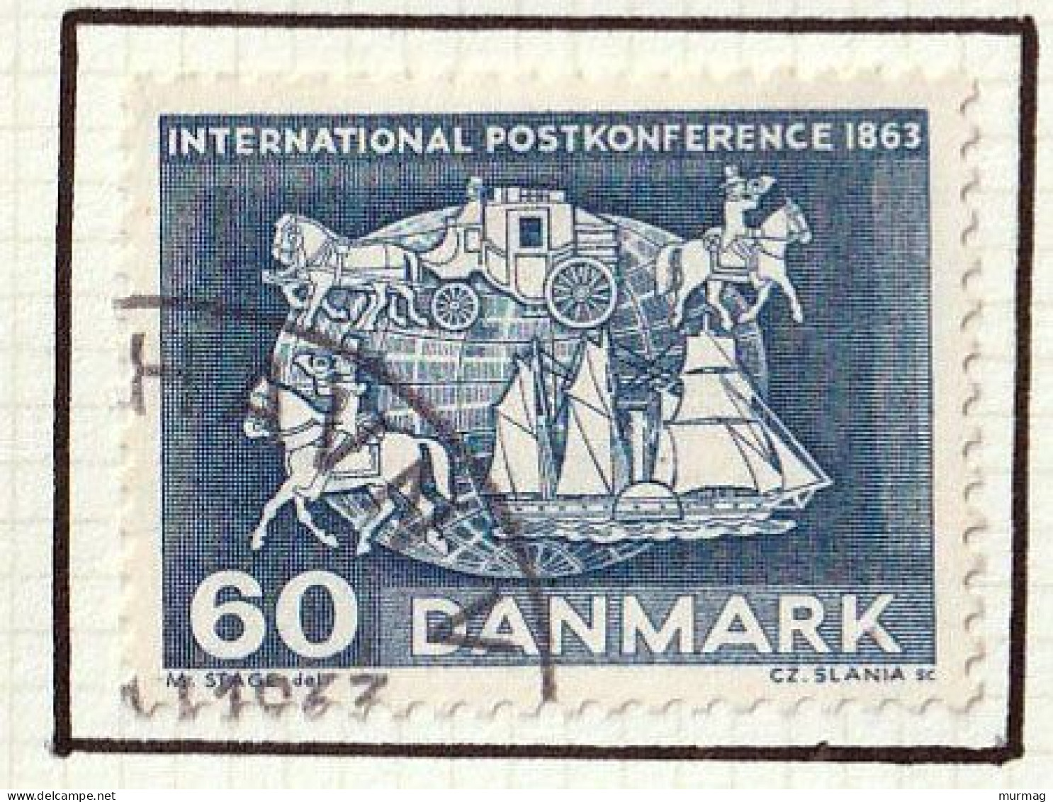 DANEMARK - Centenaire 1ère Conférence Postale Intern. De Paris - Y&T N° 423 - 1963 - Oblitéré - Gebraucht