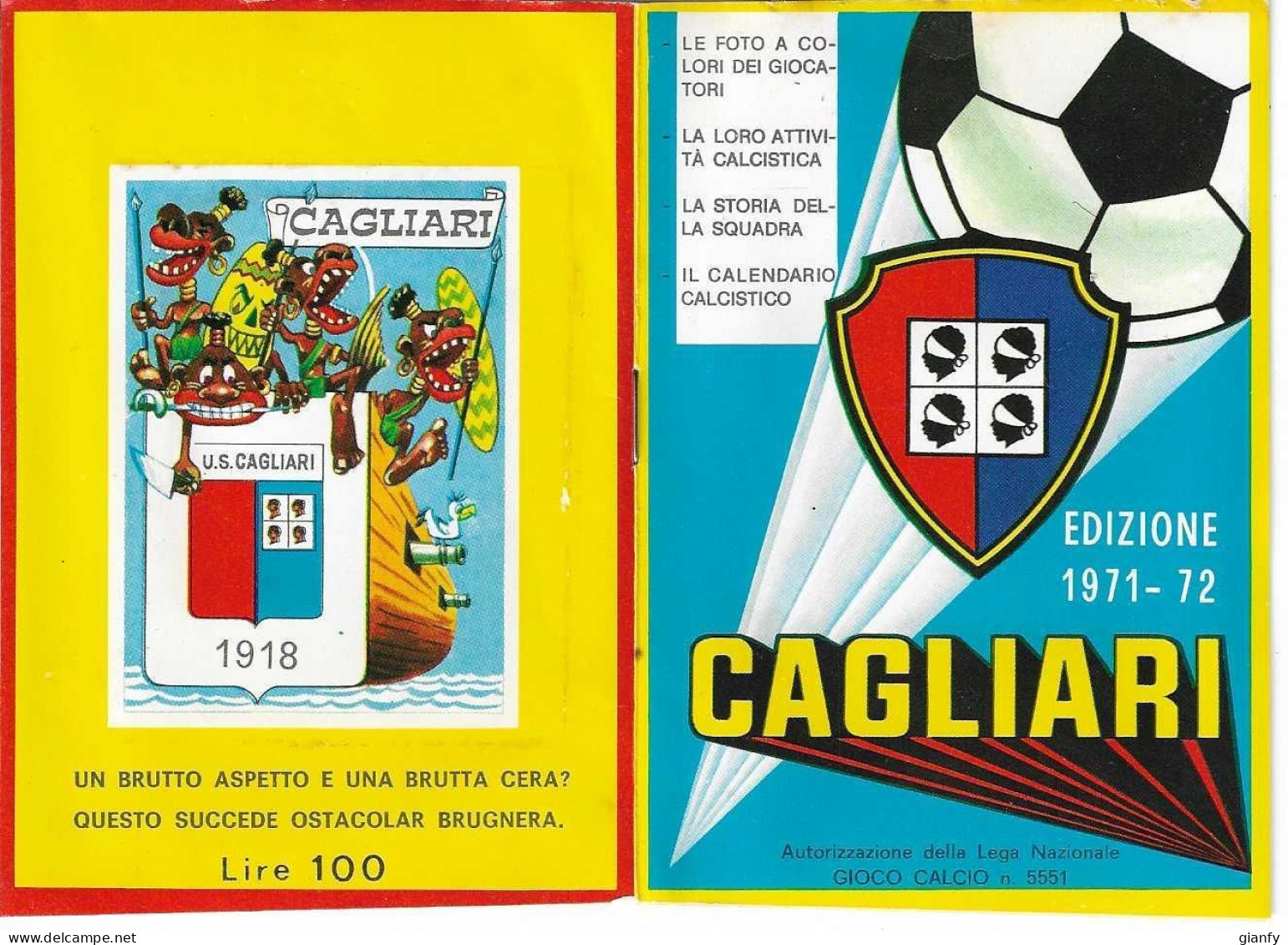 CAGLIARI CALCIO CAMPIONE ITALIA 1969-70 ALBUM COMPLETO 13 FIGURINE E SCUDETTO - Trading Cards