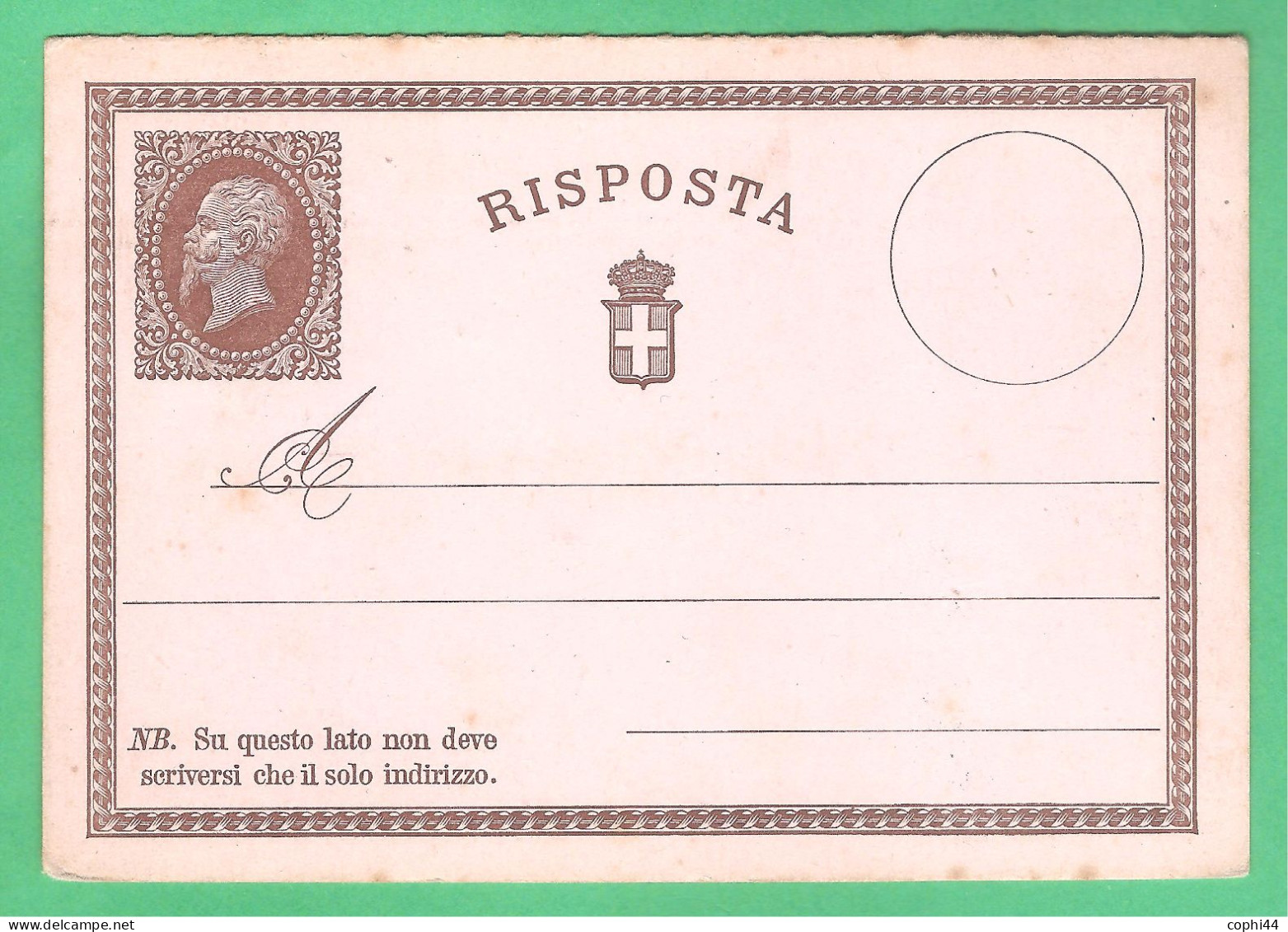 REGNO D'ITALIA 1874 VEII CARTOLINA POSTALE N. 2 C.15+R NUOVA SOLO RISPOSTA SENZA DOMANDA BUONE CONDIZIONI - Interi Postali