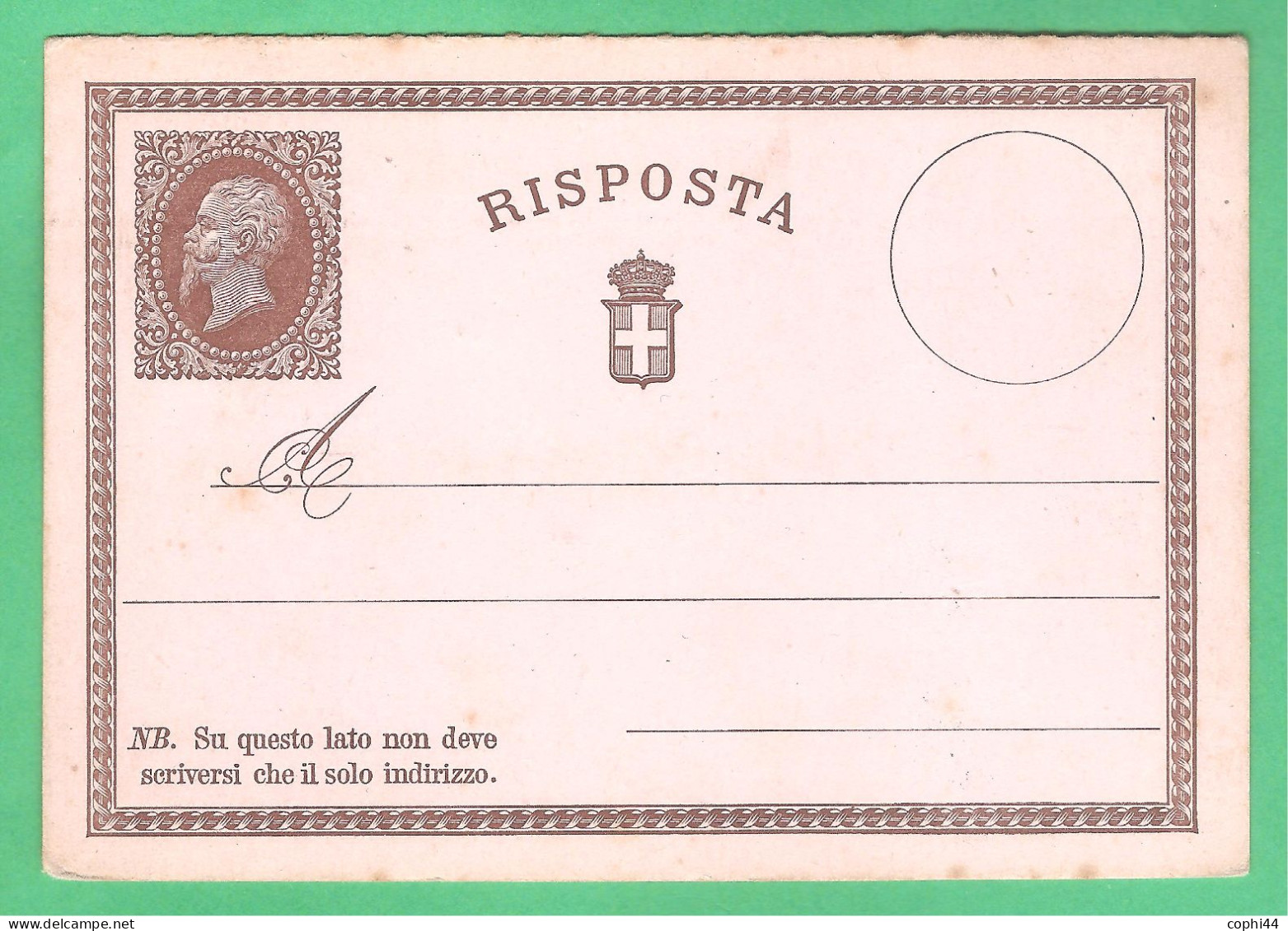 REGNO D'ITALIA 1874 VEII CARTOLINA POSTALE N. 2 C.15+R NUOVA SOLO RISPOSTA SENZA DOMANDA BUONE CONDIZIONI - Entero Postal