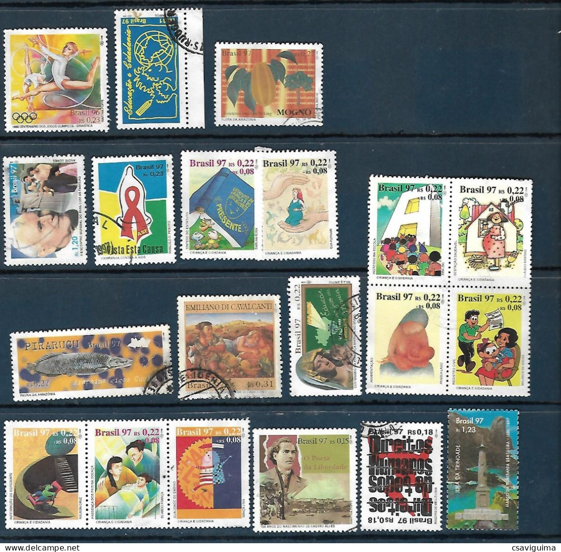 Brasil (Brazil) - 1997 - Set 20 Stamps: Used, Hinged (##3) - Oblitérés