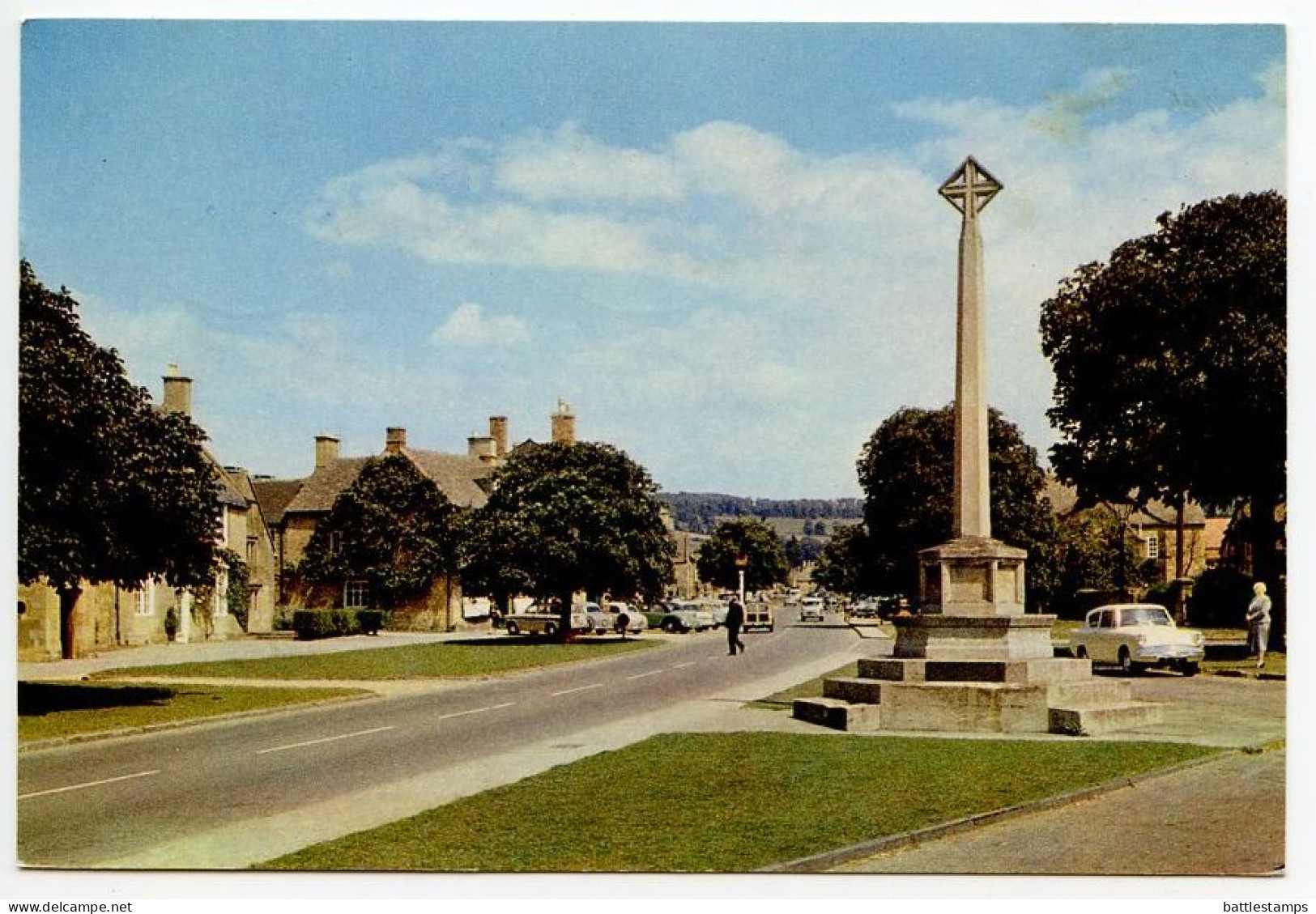 Great Britain 2003 Postcard High Street, Broadway, Worcestershire; Germany Postmarks & 12c. & 33c. ATM / Frama Stamps - Other & Unclassified