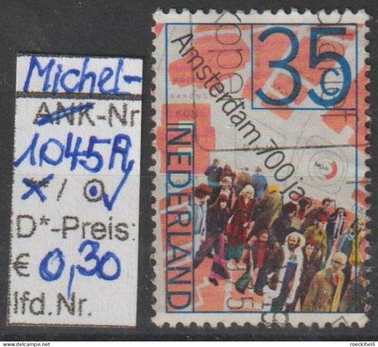 1975 - NIEDERLANDE - SM "700 J. Stadt Amsterdam" 35 C Mehrf. - O Gestempelt - S. Scan (1045Ao Nl) - Used Stamps