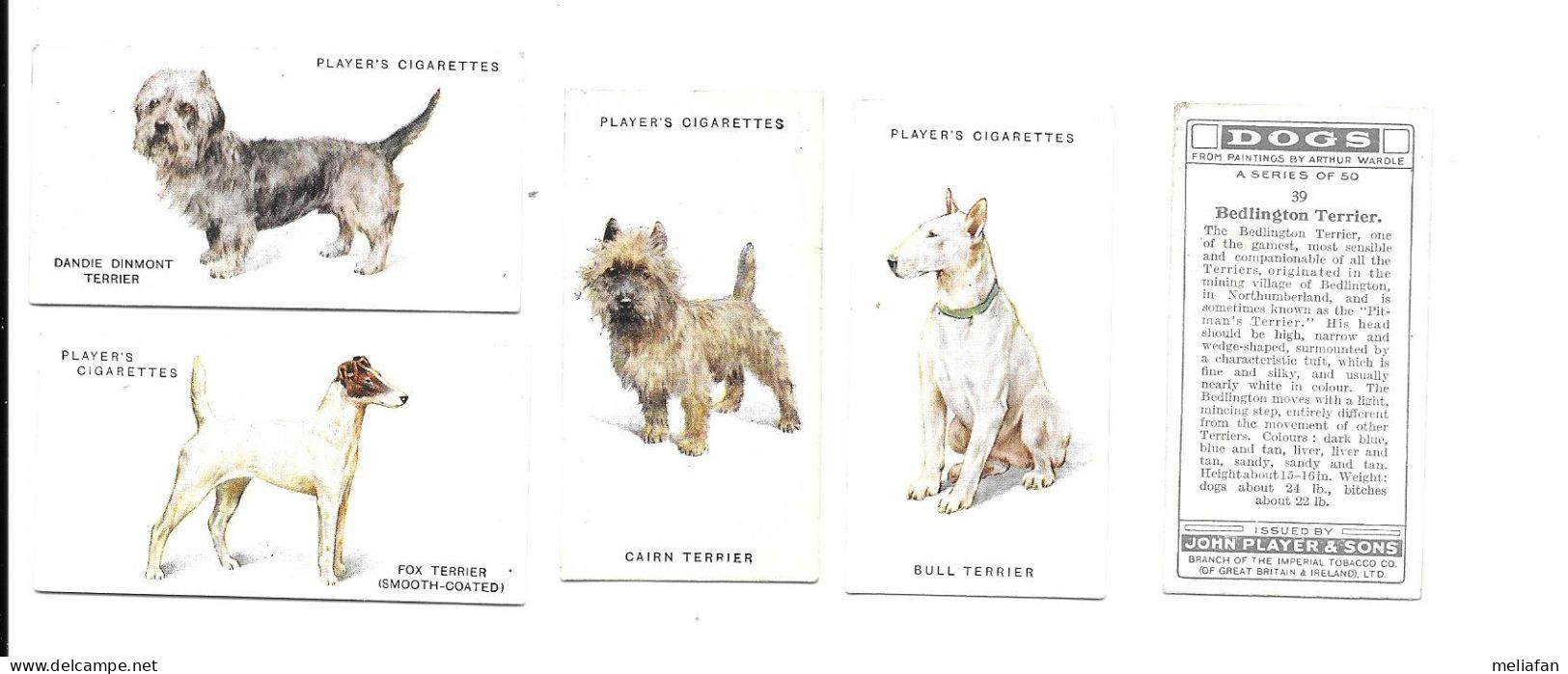 CJ05 - SERIE COMPLETE 50 CARTES CIGARETTES PLAYERS - DOGS - Player's