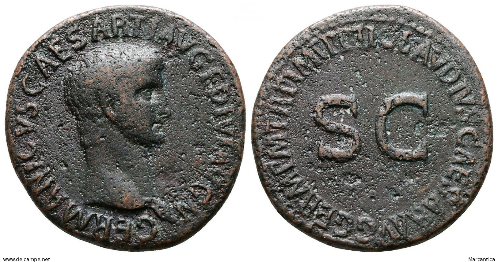 Germanicus Æ As. Struck Under Claudius. Rome, AD 50-54. - La Dinastía Julio-Claudia (-27 / 69)