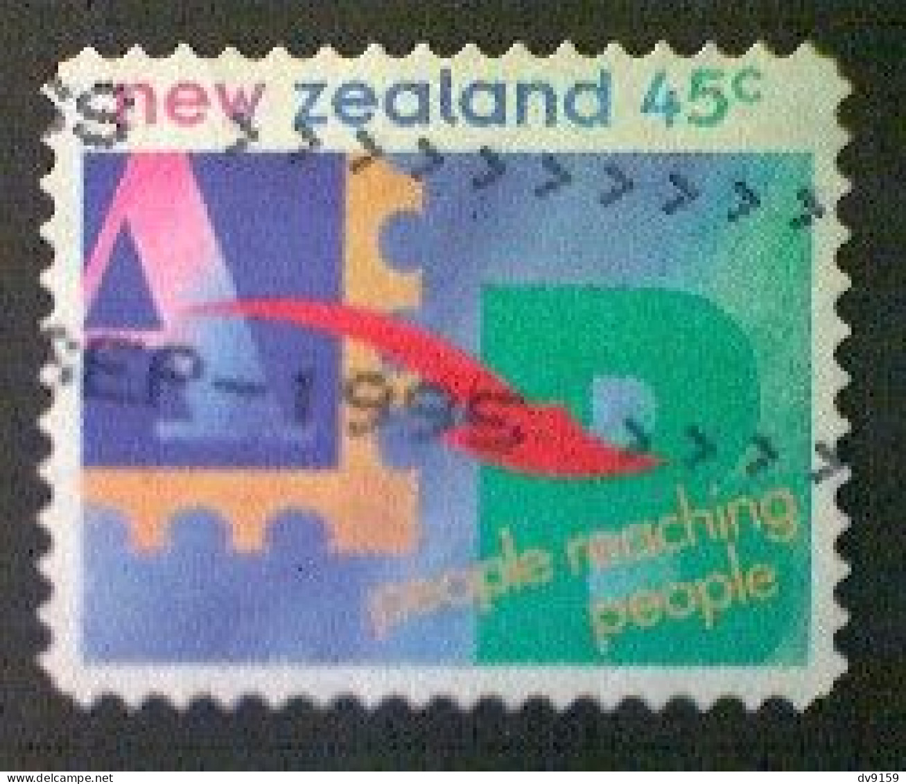 New Zealand, Scott #1226a, Used(o), 1995, People Reaching People, 45¢, Multicolored - Oblitérés