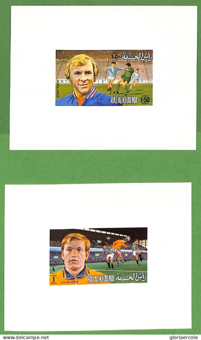 12341 - RASH AL KHAIMA - Set Of 6 Luxury BLOCKS -  FOOTBALL Riva MOORE Durr  1972 - Neufs