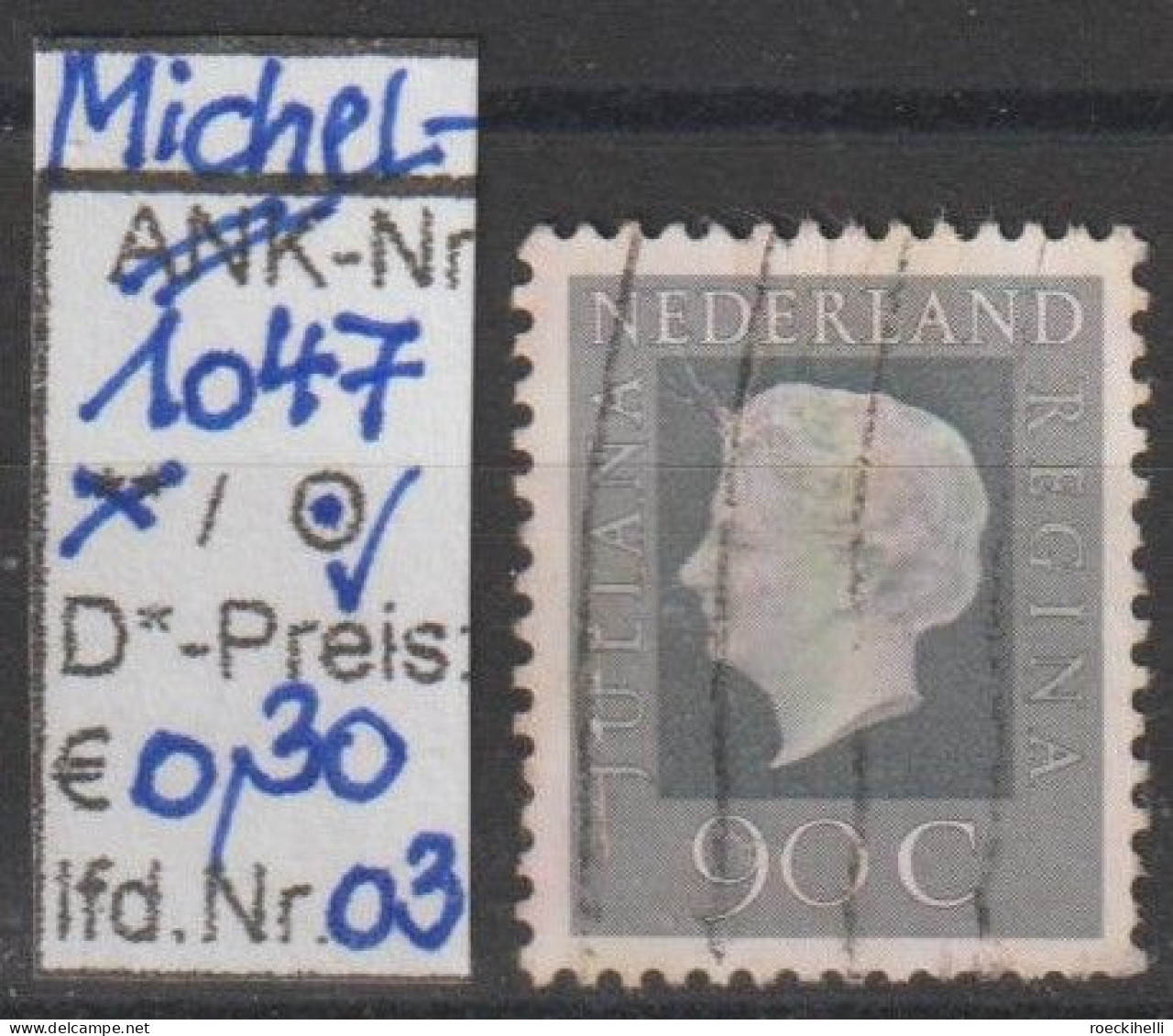 1975 - NIEDERLANDE - FM/DM "Königin Juliana" 90 C Dkl'grau - O Gestempelt - S. Scan (1047o 01-03 Nl) - Usati