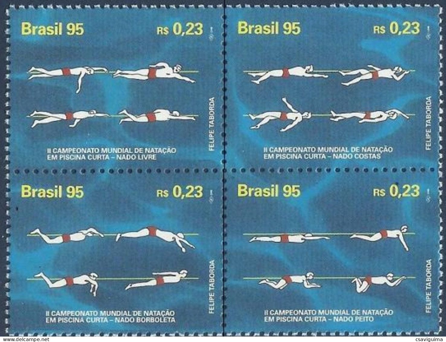 Brasil (Brazil) - 1995 - Swimming - Yv 2258/61 - Swimming