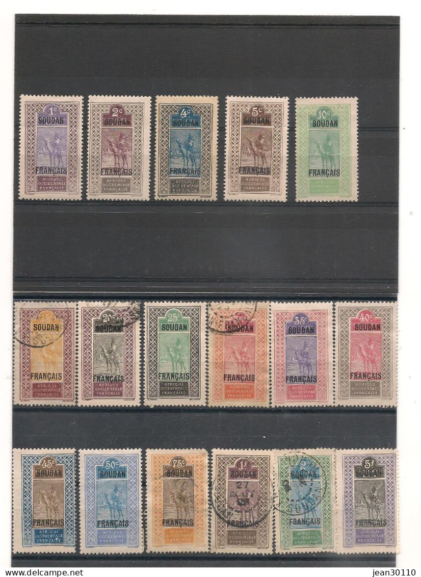 SOUDAN ANNÉE 1921 N° 20/36 * Et Oblitérés Cote : 25,00 € - Gebruikt