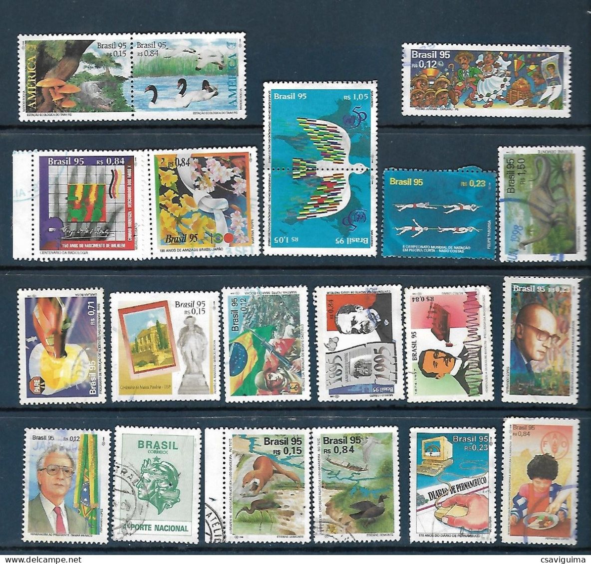 Brasil (Brazil) - 1995 - Set 20 Stamps: Used, Hinged (##5) - Oblitérés