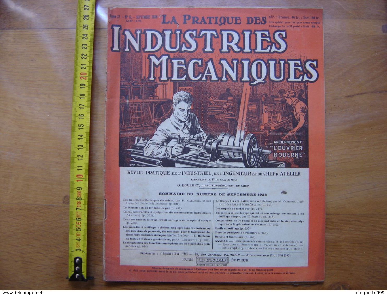 1928 Revue 6 Pratique Des Industries Mecaniques INGENIEUR CONTREMAITRE OUVRIER - Knutselen / Techniek