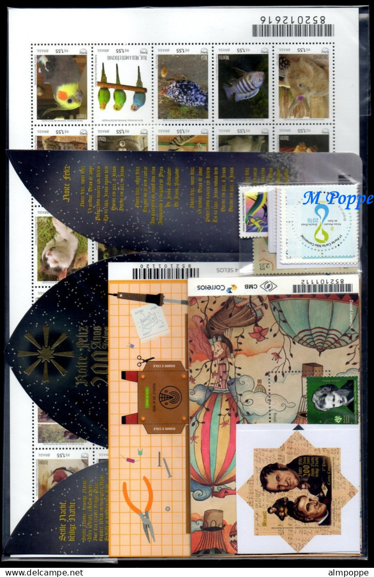 Ref. BR-Y2018-C BRAZIL 2018 - ALL STAMPS ISSUED,MADE BY POST OFFICE, MNH, . 62V