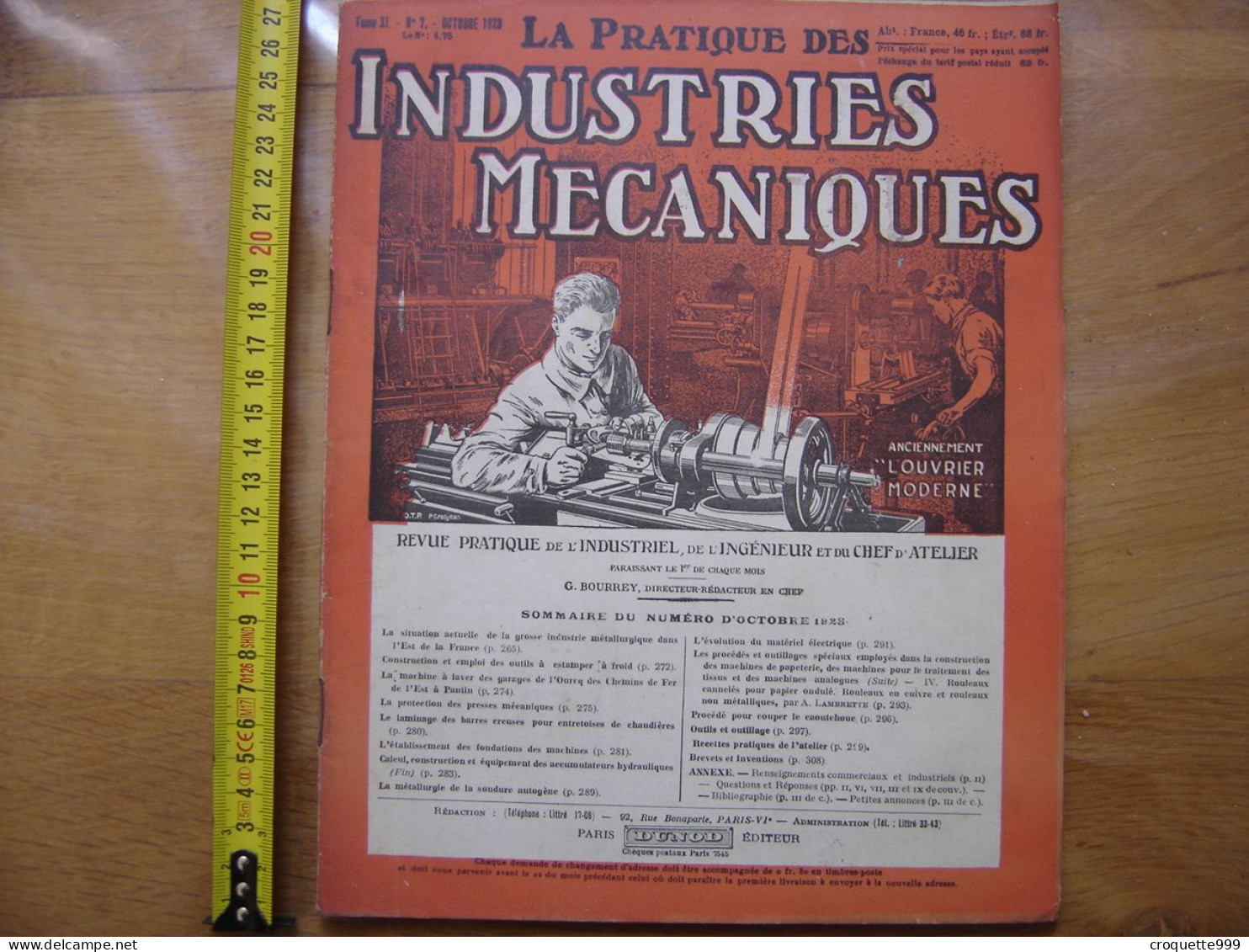 1928 Revue 7 Pratique Des Industries Mecaniques INGENIEUR CONTREMAITRE OUVRIER - Bricolage / Técnico