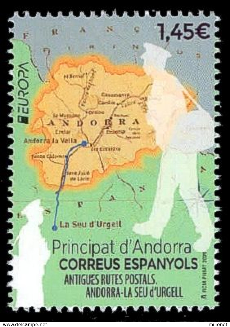 SALE!!! SPANISH ANDORRA ESPAÑOLA 2020 EUROPA CEPT Ancient Postal Routes Stamp MNH ** - 2020
