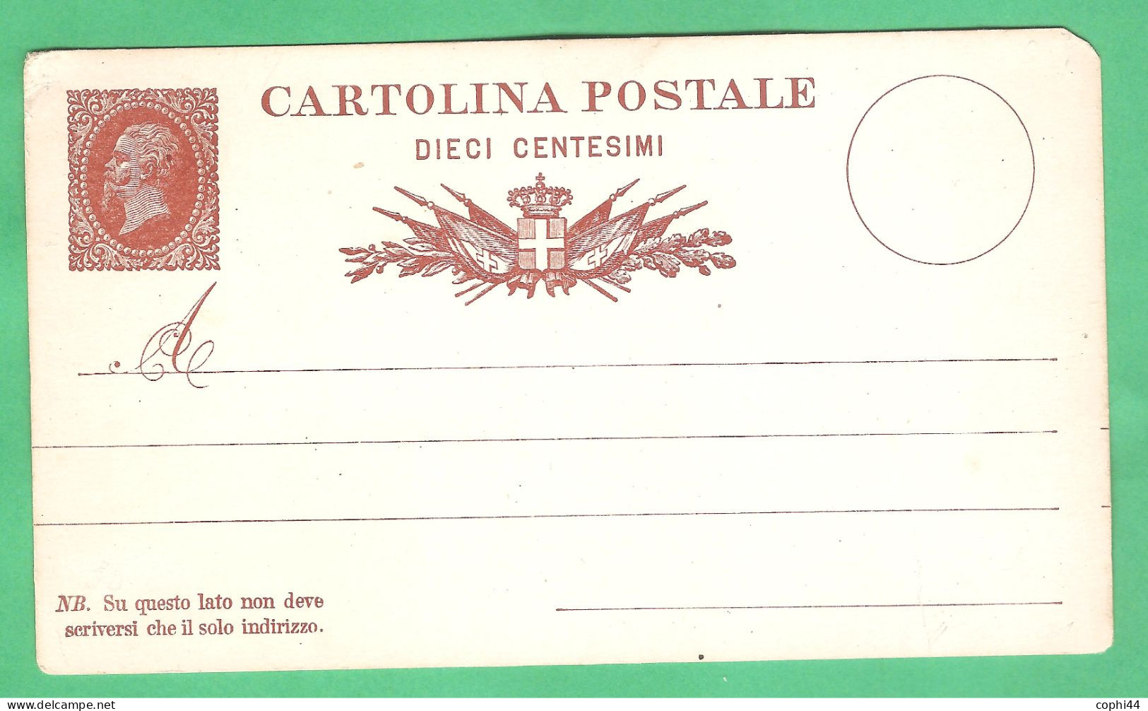 REGNO D'ITALIA 1878 VEII CARTOLINA POSTALE EFFIGIE REALE (FILAGRANO C4) 10 C NUOVA - Ganzsachen