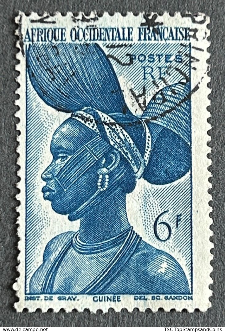 FRAWA0038U - Local Motives - Guinea - 6 F Used Stamp - AOF - 1947 - Used Stamps