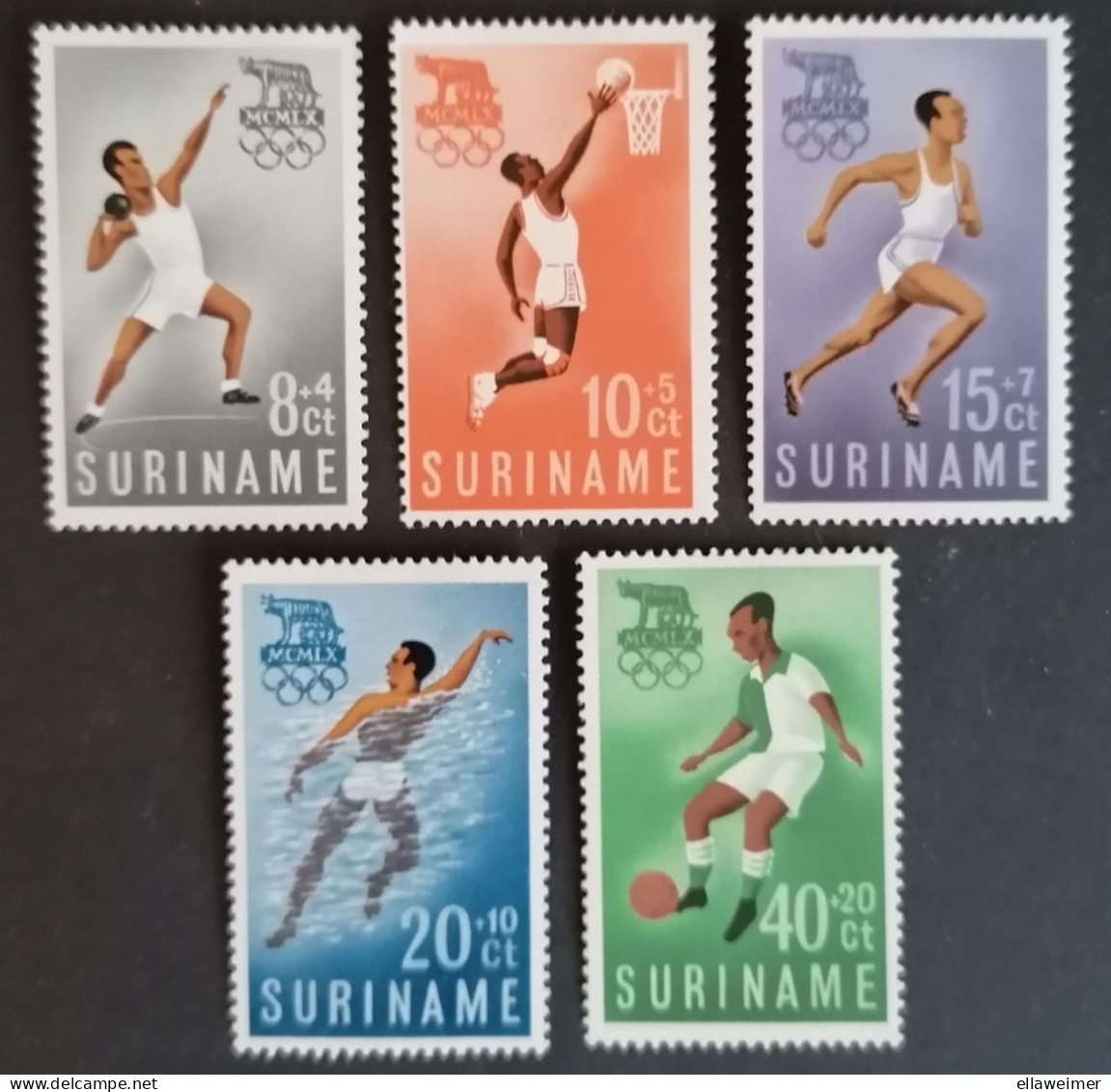 Suriname - Nrs. 349 T/m 353 Olympische Spelen Rome 1960 (postfris Met Plakker) - Surinam ... - 1975