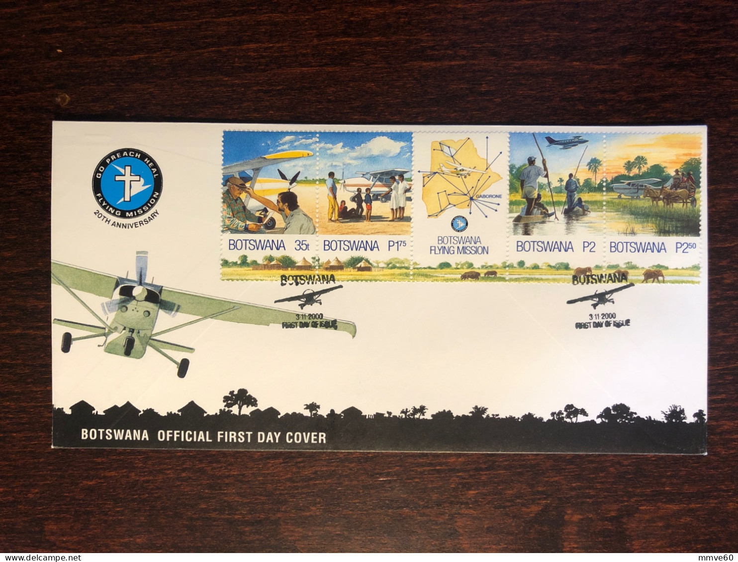 BOTSWANA FDC COVER 2000 YEAR FLYING MISSION DOCTORS HEALTH MEDICINE STAMPS - Bofutatsuana