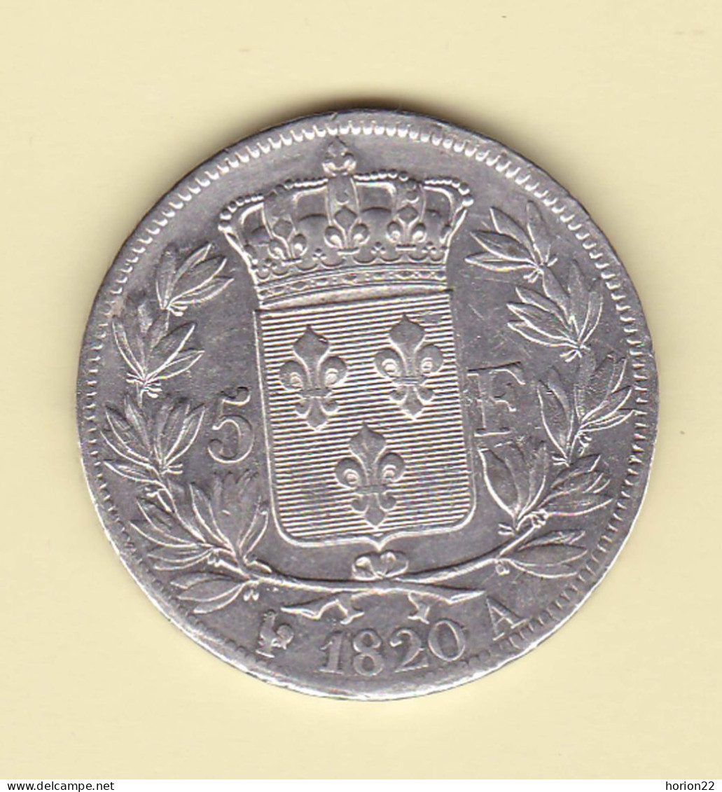 5 FRANCS LOUIS XVIII 1820 A - 5 Francs