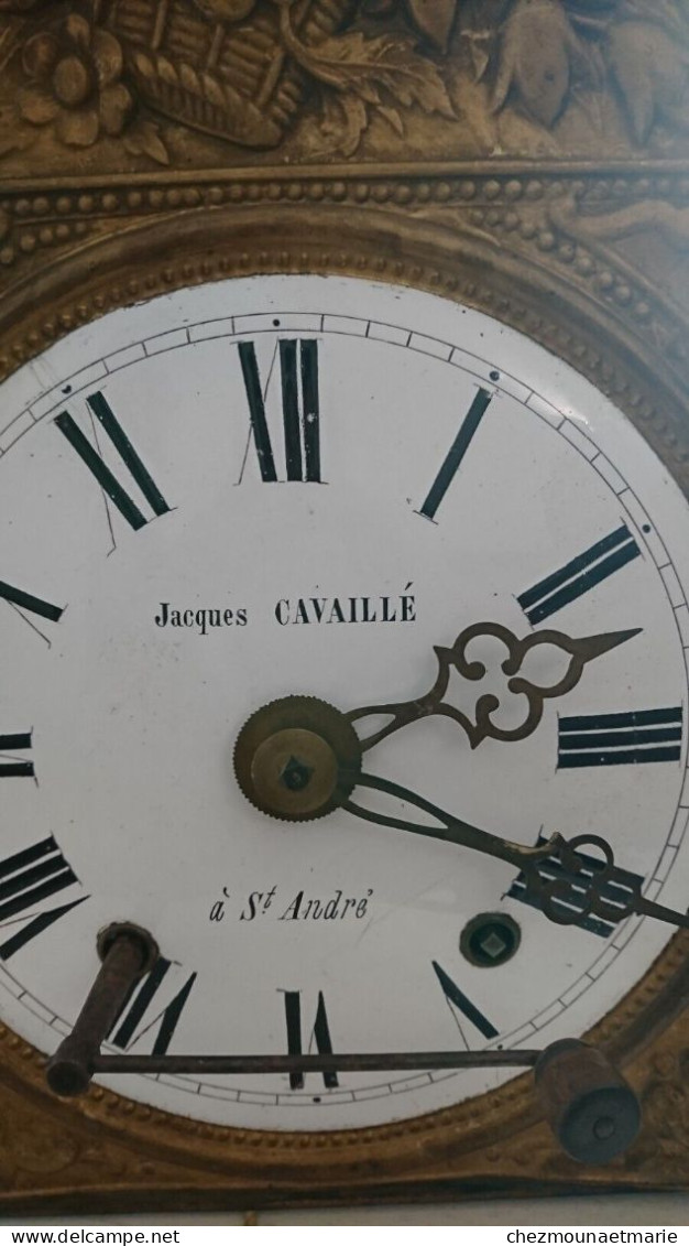 JACQUES CAVAILLE HORLOGER A SAINT ANDRE - HORLOGE COMTOISE - PYRENEES ORIENTALES - Horloges