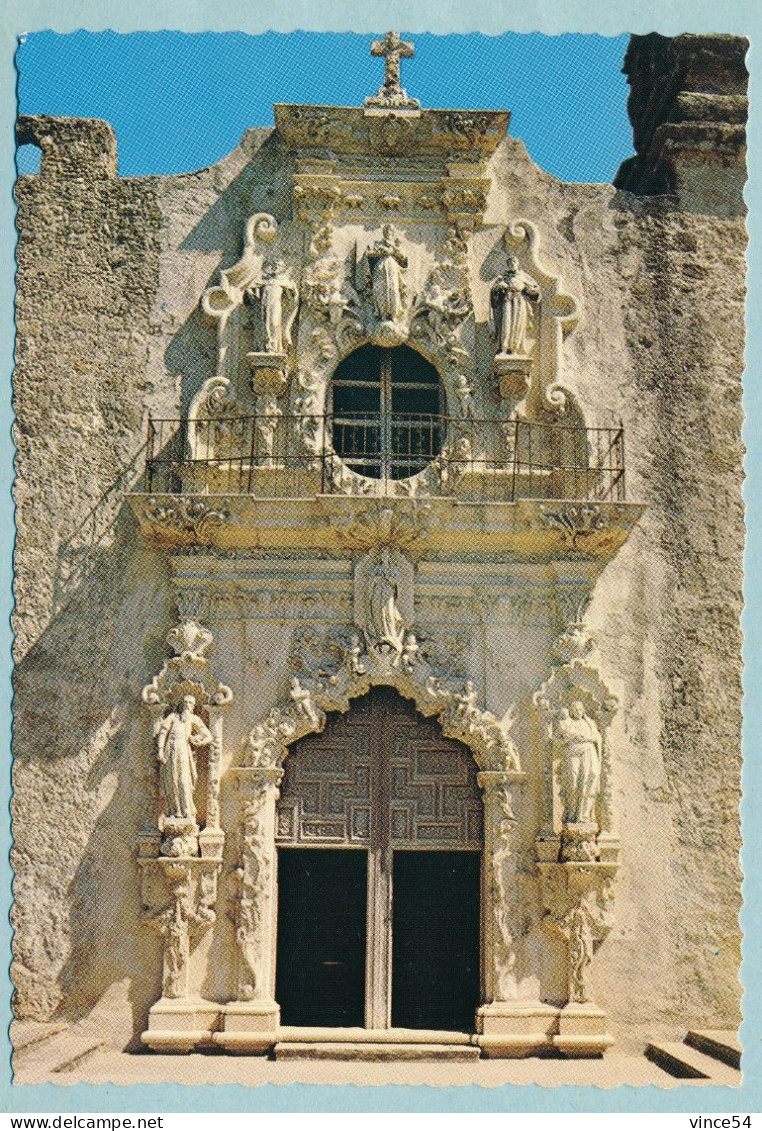 San Antonio - SAN JOSE MISSION - View Of The Famous Mission's Beautiful Doorway - San Antonio