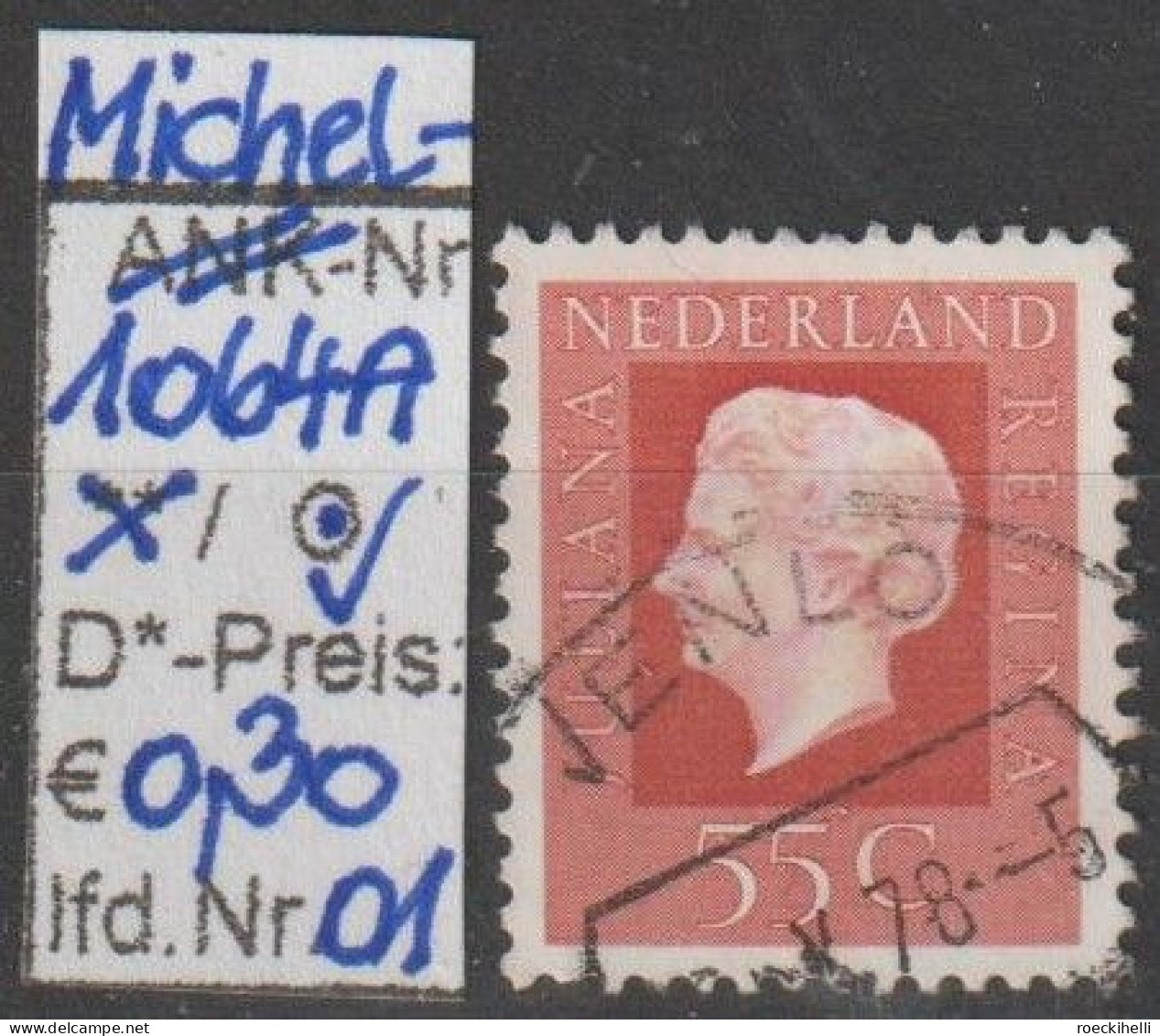 1976 - NIEDERLANDE - FM/DM "Königin Juliana" 55 C Rot - O Gestempelt - S. Scan (1064Ao 01-11 Nl) - Usati