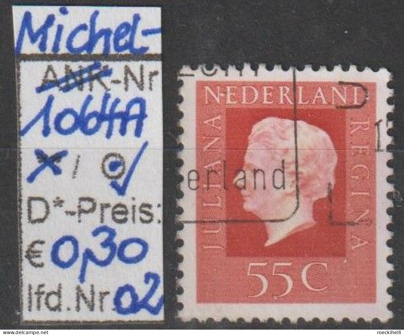 1976 - NIEDERLANDE - FM/DM "Königin Juliana" 55 C Rot - O Gestempelt - S. Scan (1064Ao 01-11 Nl) - Usati