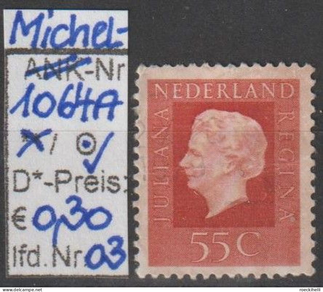 1976 - NIEDERLANDE - FM/DM "Königin Juliana" 55 C Rot - O Gestempelt - S. Scan (1064Ao 01-11 Nl) - Gebraucht