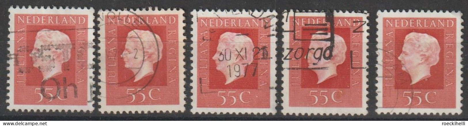 1976 - NIEDERLANDE - FM/DM "Königin Juliana" 55 C rot - o gestempelt - s. Scan (1064Ao 01-11 nl)