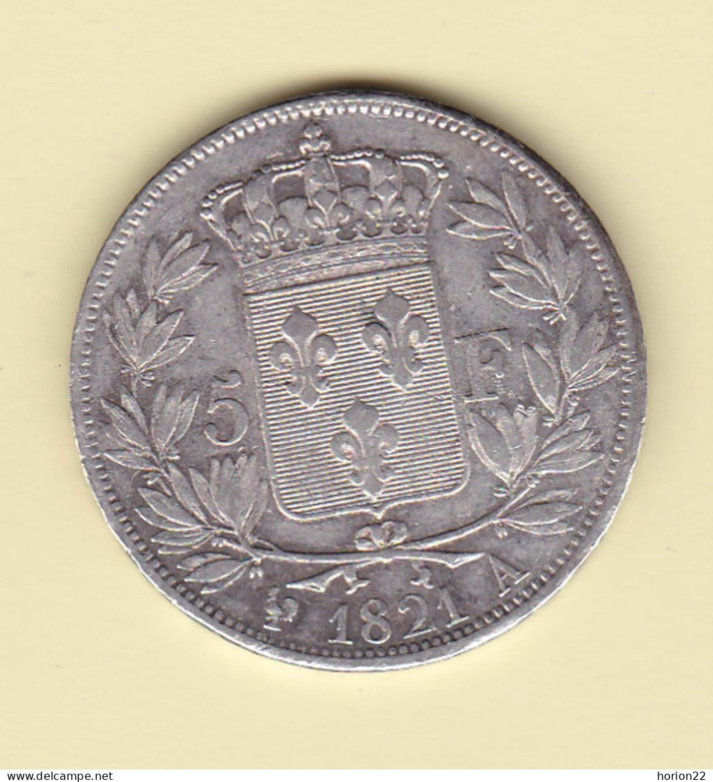 5 FRANCS LOUIS XVIII 1821 A - 5 Francs