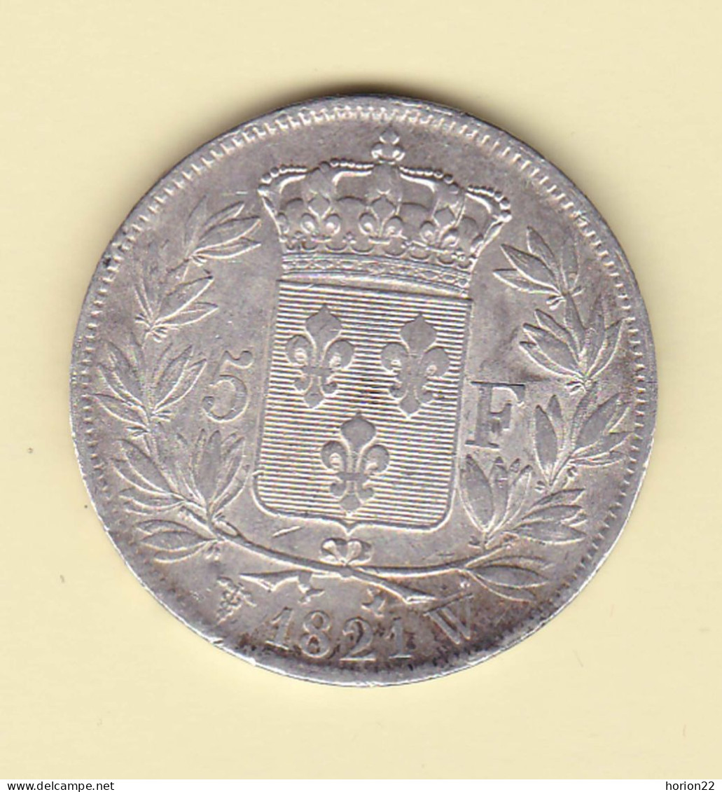 5 FRANCS LOUIS XVIII 1821 W - 5 Francs