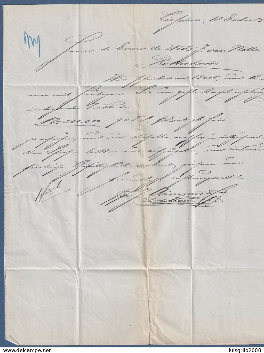 Carta, 1886 - J. Wimmer & Cª. Lisboa> Rotterdam, Hollanda -|- D. Luís De Frente - Briefe U. Dokumente