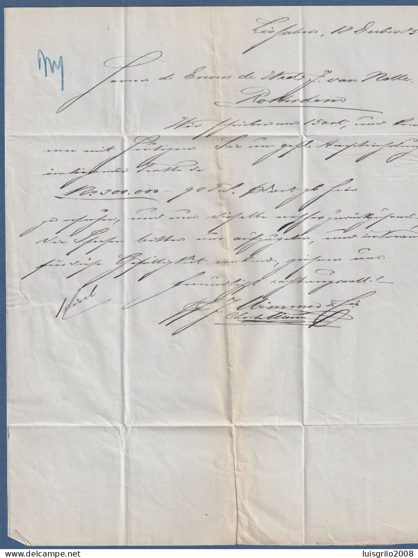 Carta, 1886 - J. Wimmer & Cª. Lisboa> Rotterdam, Hollanda -|- D. Luís De Frente - Lettres & Documents