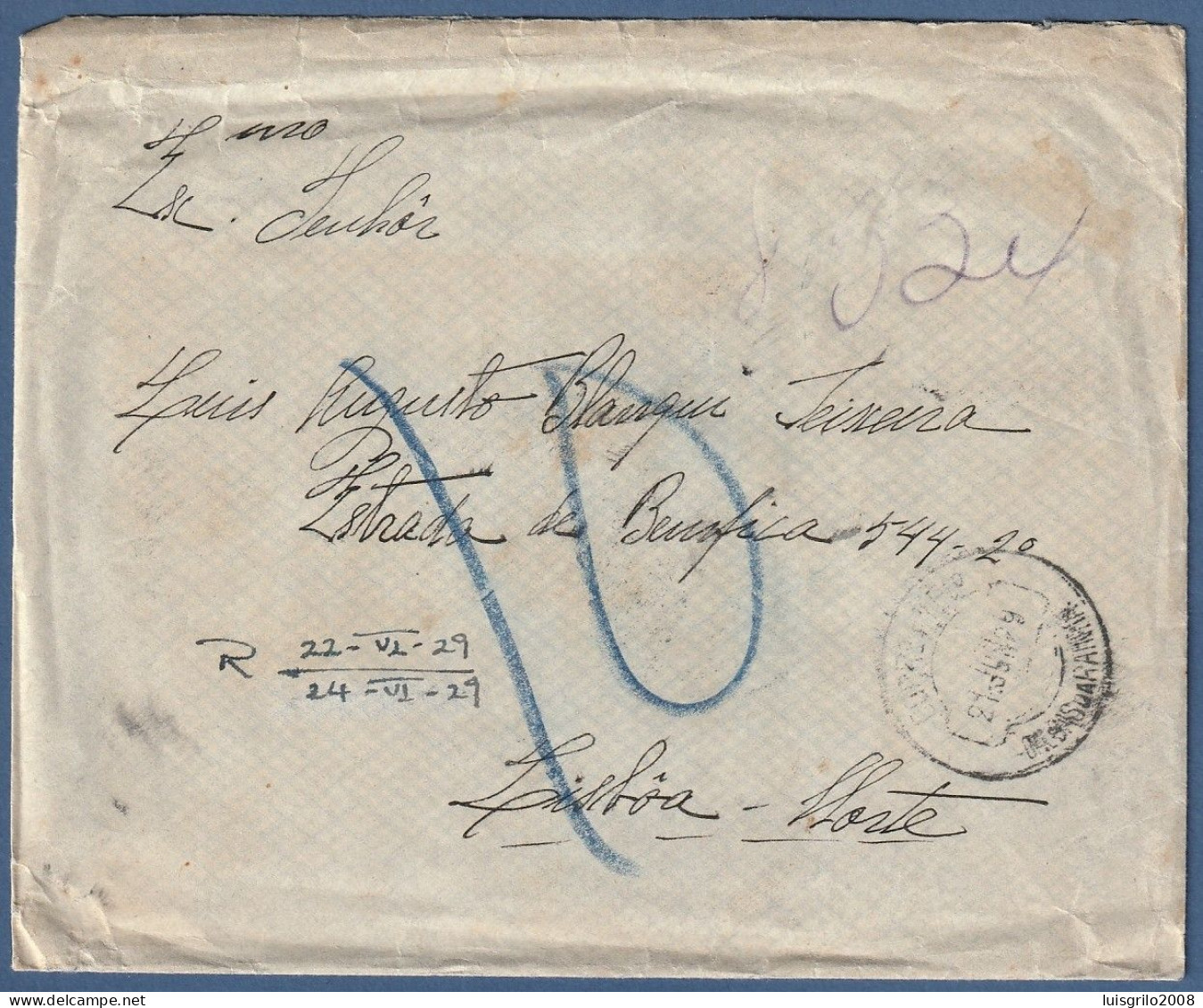 Carta, 1929 - Caldas Da Rainha > Lisboa Norte -|- Lacrada - Ceres - Cartas & Documentos