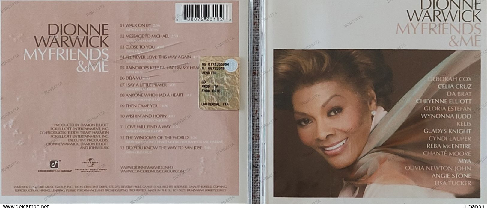 BORGATTA - HIP HOP - Cd  DIONNE WARWICK - MY FRIENDS & ME - CONCORD MUSIC 2006 -  USATO In Buono Stato - Rap En Hip Hop