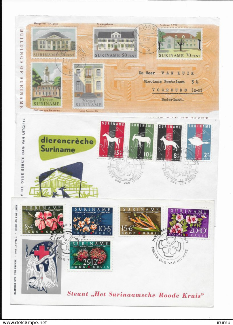 Suriname 1961-65 9 FDC’s (SN 2608) - Suriname ... - 1975