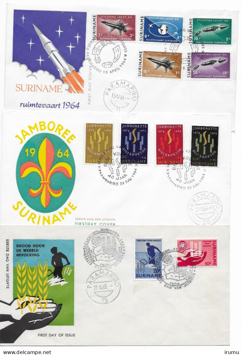 Suriname 1961-65 9 FDC’s (SN 2608) - Suriname ... - 1975