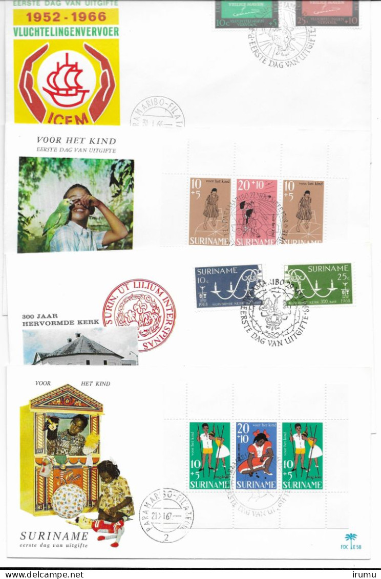 Suriname 1966-68 10 FDC’s (SN 2607) - Suriname ... - 1975