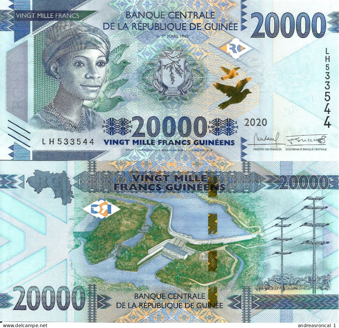 Guinea 20000 Francs 2020 P-50c UNC - Guinee