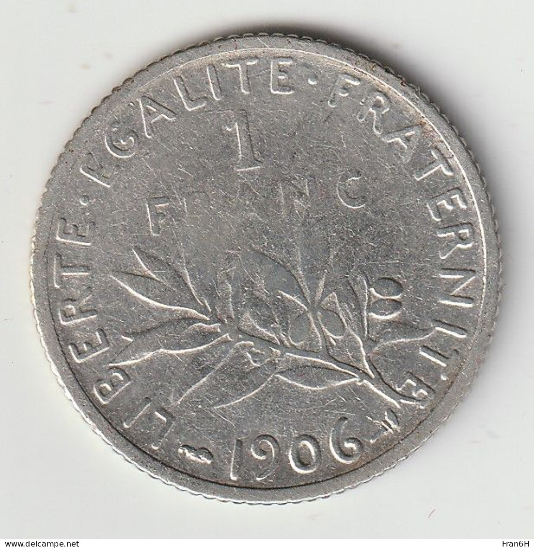 Semeuse 1 Franc Argent 1906 - Silver - - 1 Franc