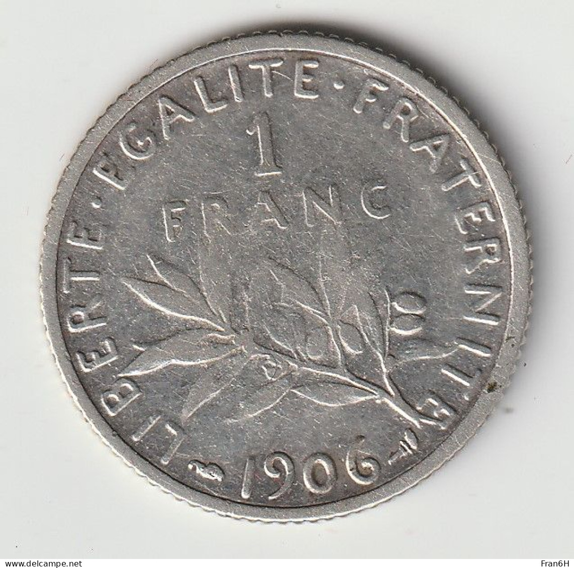 Semeuse 1 Franc Argent 1906 - Silver - - 1 Franc